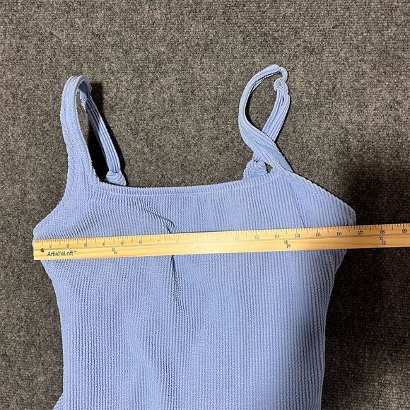 Kona Sol Women's XL Blue One-Piece Swimsuit Square Neck Ribbed - Picture 6 of 7